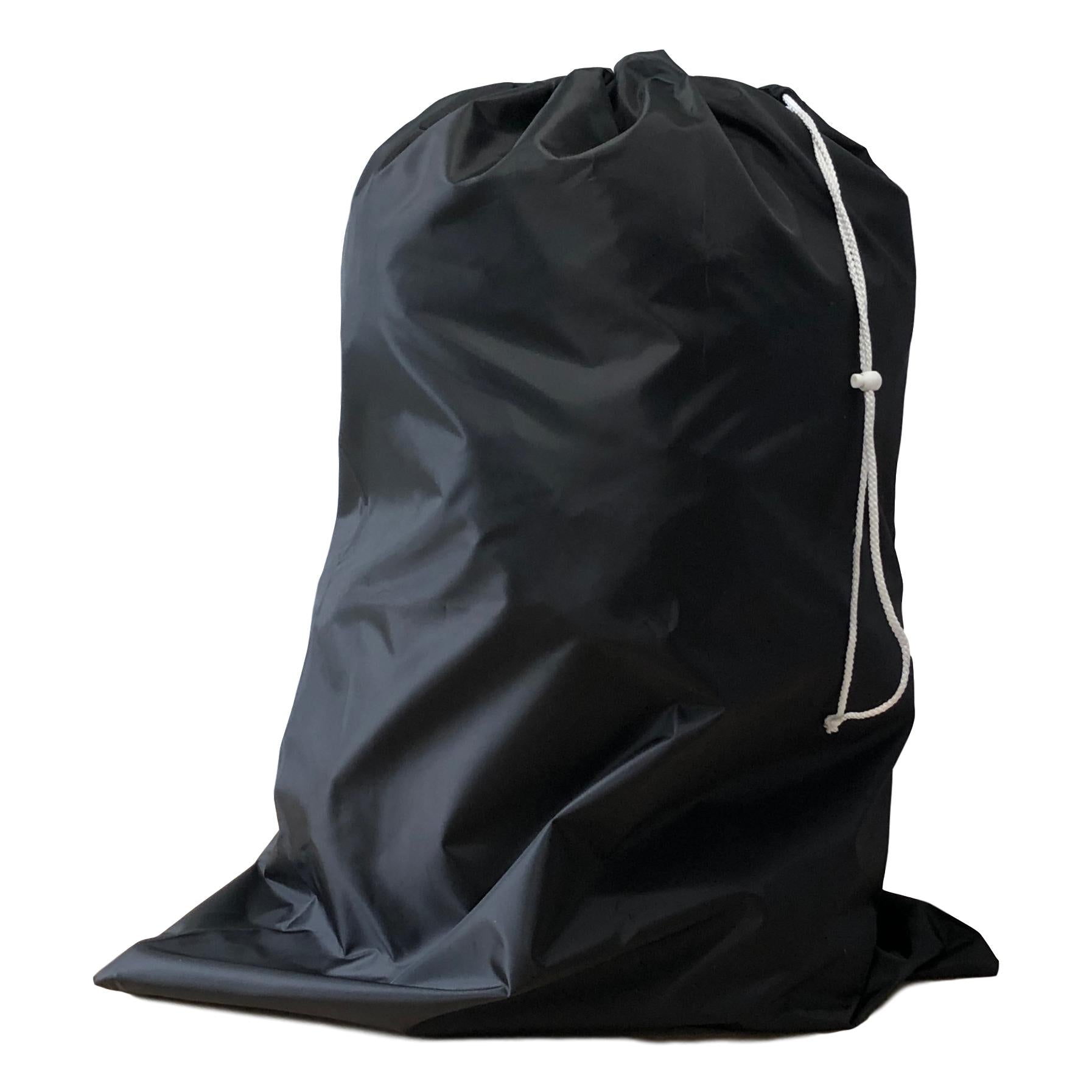 Black nylon drawstring bag sale