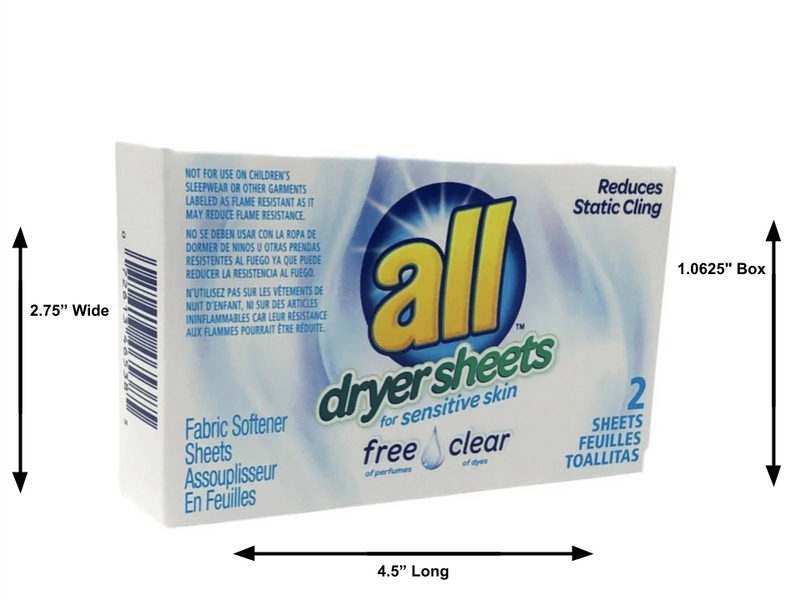 All Free Clear Dryer Sheets-Coin Vend