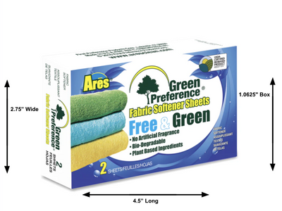 Ares Free &  Green Preference  Fabric Sheets-Coin Vend