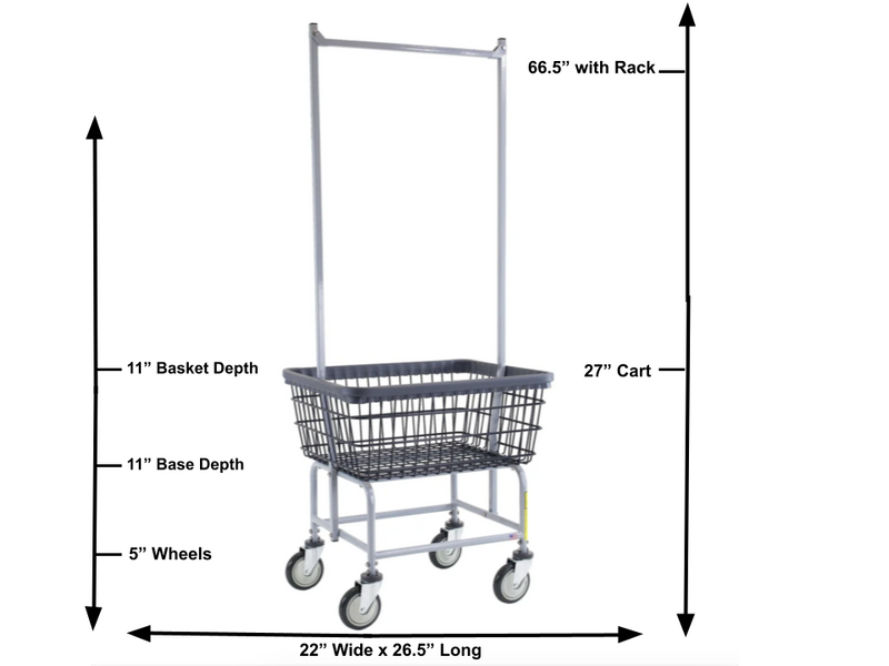 DURA-SEVEN™ LAUNDRY CART W/ DOUBLE POLE RACK