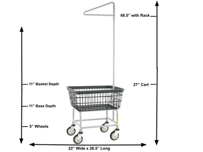 DURA-SEVEN™ LAUNDRY CART W/ SINGLE POLE RACK