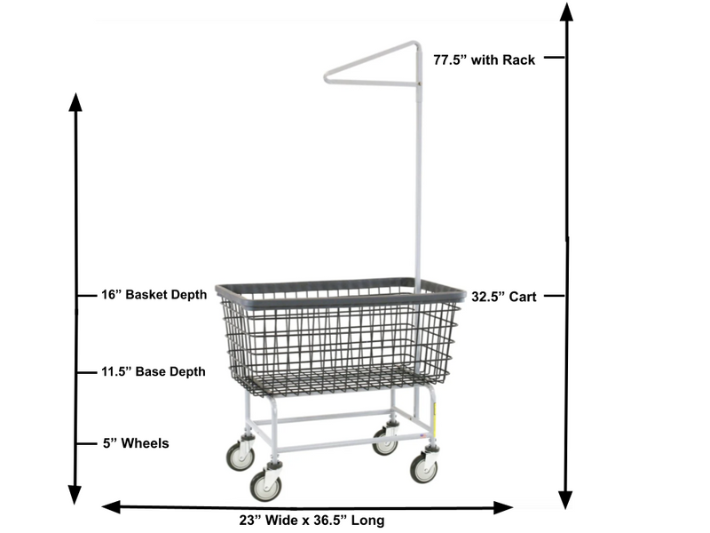 DURA-SEVEN™ MEGA CAPACITY LAUNDRY CART (BIG DOG) W/ SINGLE POLE RACK